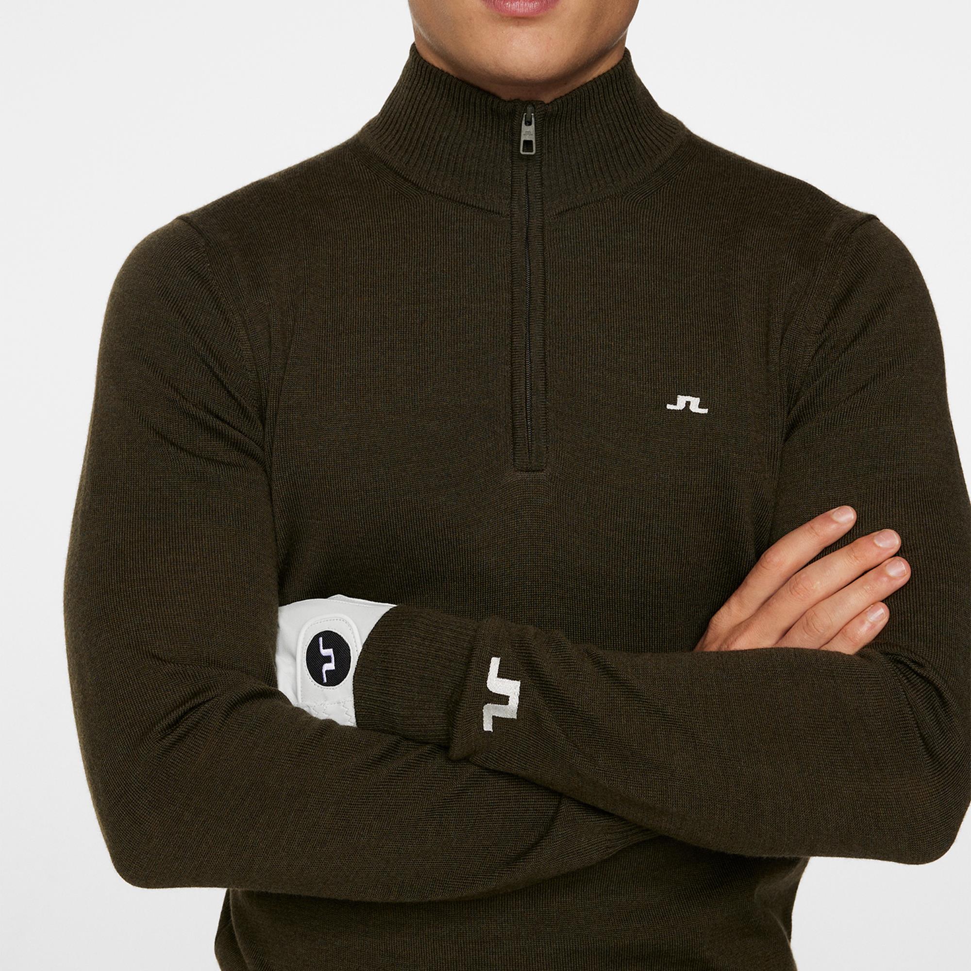 J Lindeberg Kian Tour Merino Sweater Forest Green
